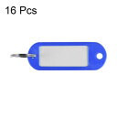 uxcell 鍵タグ プラスチック製 スプリットキーリング キーチェン IDラゲージラベル サイズ60x21mm ブルー 16個入 3