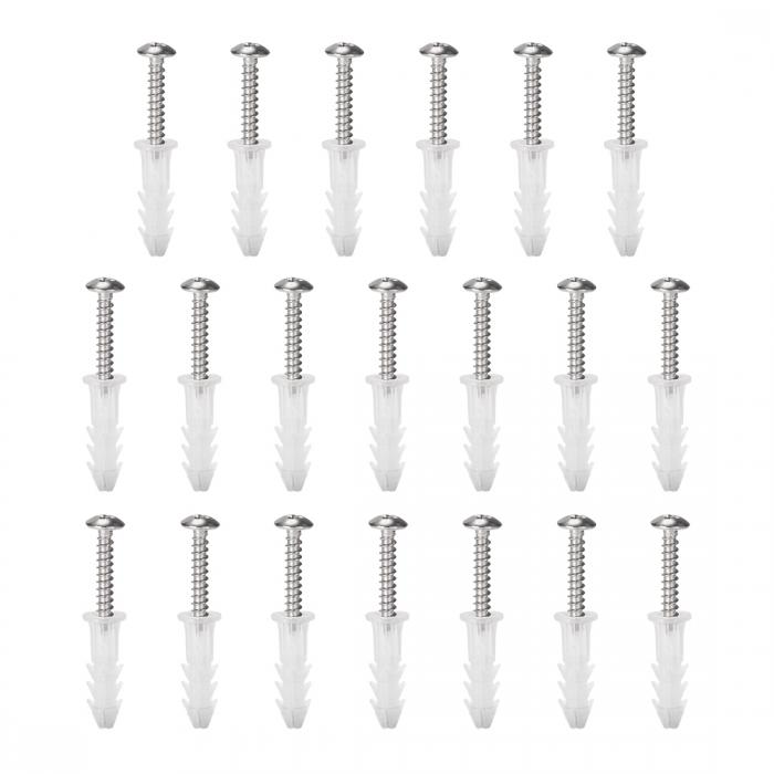 uxcell 拡張パイプ 6 x 26 mm プラスチック 柱コンクリート乾式壁アンカー壁プラグ フレーム固定チューブ ネジ付き 半透明 20個