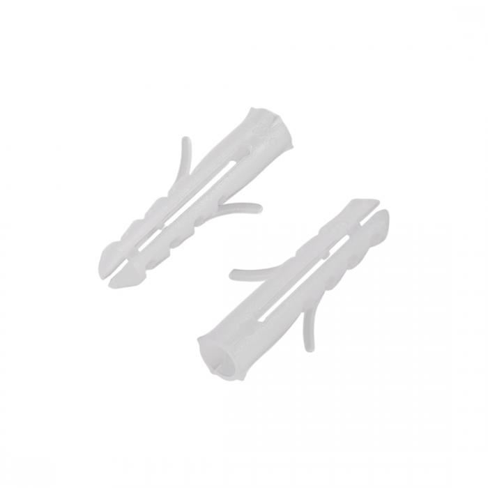 uxcell プラスチック拡張パイプ フレーム固定チューブ ホワイト プラスチック 5x25mm カラムコンクリートアンカー ウォールプラグ 100個入り