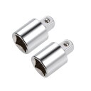 uxcell ソケットアダプター 減速ソケットアクセサリー 12.7mmF-9.5mmM シルバートーン Cr-Vスチール クロムメッキポリッシュ 長さ36mm...
