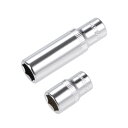 uxcell 6ポイントソケット シャローおよびディープセット ドライブ6.35mm ソケットサイズ10mm Cr-Vスチール 2個入り