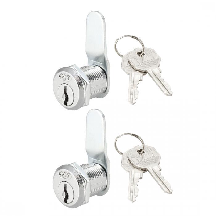 uxcell カムロック 20mmシリンダー長さ 48mm x 2mmカムキャビネットロック鍵付き 2個