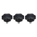 uxcell クランプねじノブ クランプつまみ スターノブ M10 x 16mm プラスチック メタル 3個入り