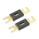 uxcell ブレードヒューズ フラットパネルマウント 長方形 システムリングターミナル 電気的保護 130A DC 32V 2個入り