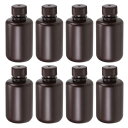 uxcell プラスチックラボ用ボトル サンプルシーリング液体貯蔵容器 125ml ブラウン 8個入り