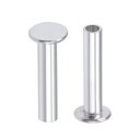 uxcell 半管状リベット M2.5 x 12 mm アルミニウム フラットヘッド シルバートーン 100個入り