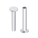 uxcell 半管状リベット M5 x 28 mm アルミニウム フラットヘッド シルバートーン 50個入り(4)
