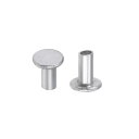 uxcell 半管状リベット M2 x 4 mm アルミニウム フラットヘッド シルバートーン 100個入り