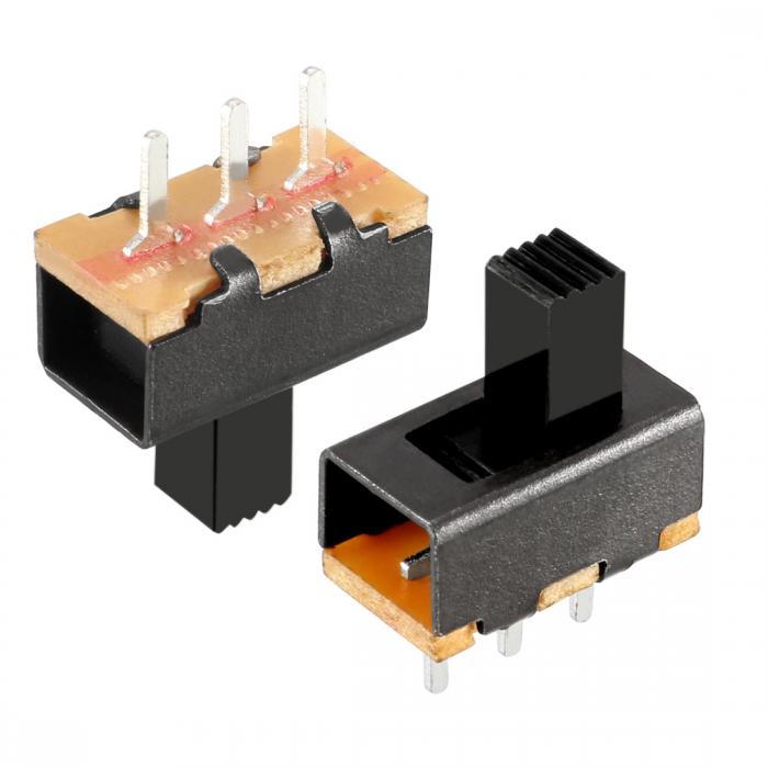 uxcell スライドスイッチ トグルスイッチ SPDT 1P2T PCBパネルラッチング 高さ5m ...