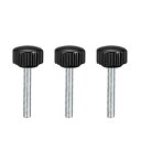 uxcell ローレットノブ クランプノブ ノブグリップ M4x30mmオスねじ 炭素鋼 3個入り