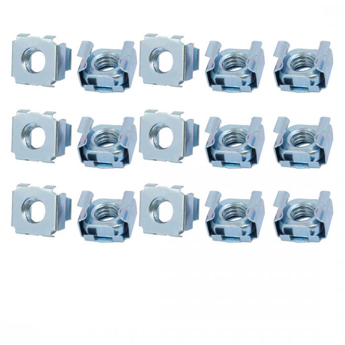 uxcell ケージナット スクエアナット ラックマウント用 M8 65Mnスチール 亜鉛メッキ 15個入り シルバー..