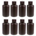 uxcell プラスチックラボ用ボトル サンプルシール液体収納容器 100ml ブラウン 8個入り