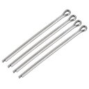 uxcell 割りピン 止めピン コッターピン 5mm x 100mm 304ステンレス鋼 2プロング シルバートーン ファスナー クリップキー 4個入り(4)