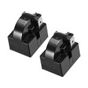 uxcell スターターリレー 冷蔵庫スターターリレー 22 Ohm 2 ピン ブラック 2個入り