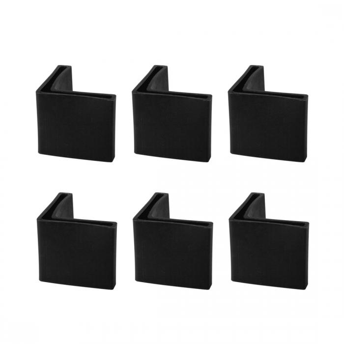 uxcell アングル家具の脚パッド 脚ピタ キャップ 家具フットカバー 床プロテクター L状 PVC製 40mmx40mm ブラック 6個入