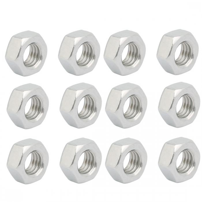 uxcell 左手六角ナット 炭素鋼 亜鉛メッキ シルバートーン M8 x 1.25mm 12枚入り