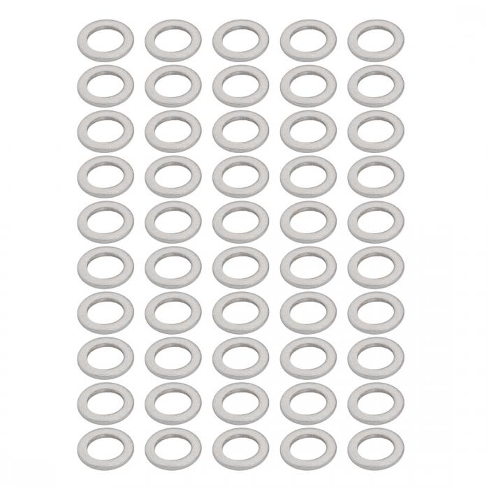 uxcell アルミ製ワッシャー シルバートーン フラットワッシャー 14mmx22mmx2mm 50個入り