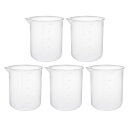 uxcell 計量カップ ビーカー ラボ用 透明 PP プラスチック 目盛り付のビーカー 500ml 5個入り