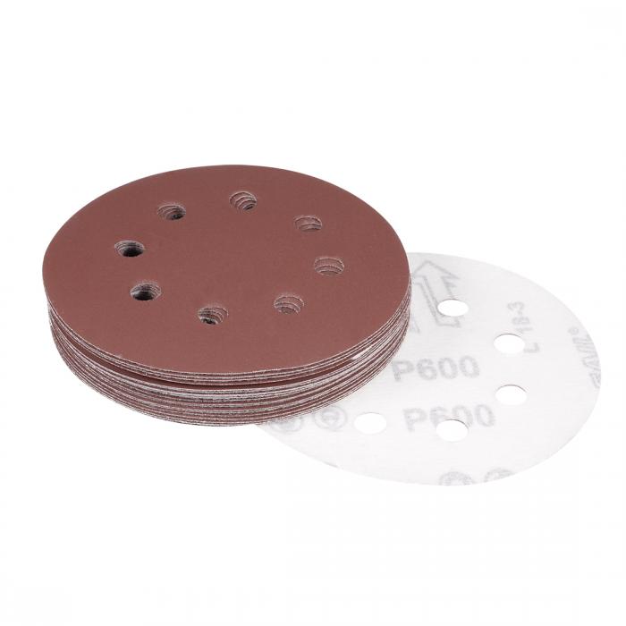 uxcell サンディングディスク 紙やすり サンドペーパー 8穴あき 外径125mm 600グリット フロッキングサンドペーパー 20枚入