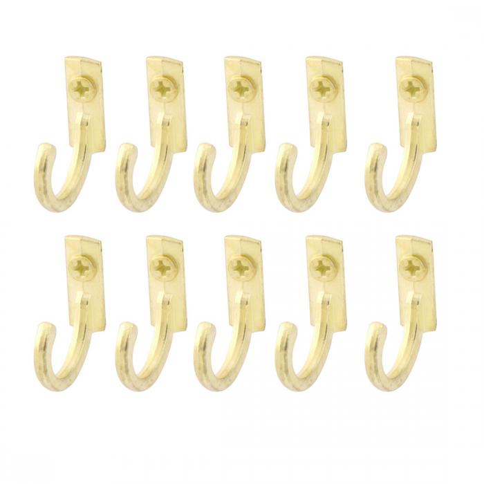 uxcell フック ハンガーフック ネジ付き ゴールドトーン 金属 23×18mm 17×7mm 28g 2.5mm
