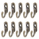 uxcell フック ハンガーフック ネジ付き ブロンズトーン 金属 27×22×8mm 48g 5×12mm