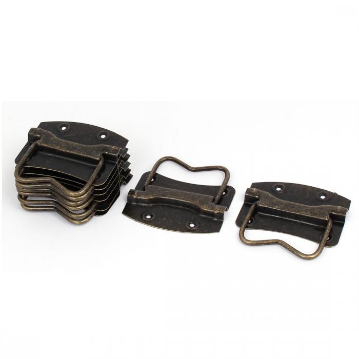 uxcell チェストハンドル 木箱 チェスト 金属 プーラーハンドル ブロンズトーン 64 mmx63 mmx6 mm 8個