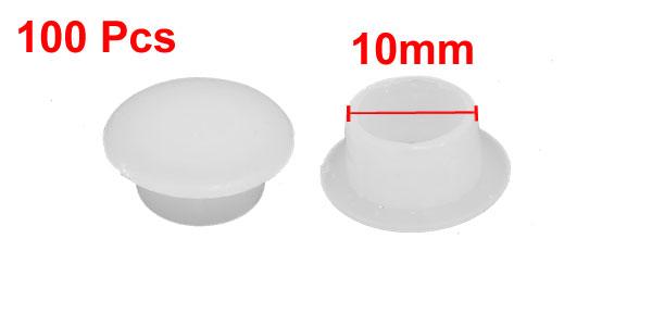 uxcell ホールカバー プラスチック製ホワイト 家具パイプエンド 10mm径 100個入り