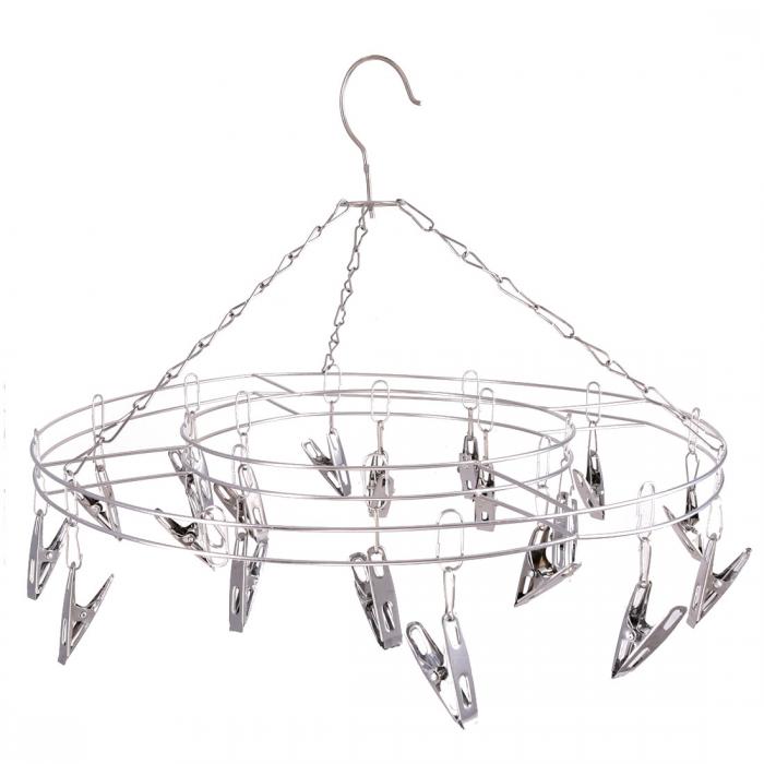 uxcell ピンチハンガー 洗濯物ハンガー 物干し 服 靴下 下着 ハンガー ホテル ステンレススチール 円形 クリップ ラック