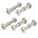 uxcell スクリューポスト ベルトのバックル バインディングボルト 革ファスナー 6mm穴径用 メス M6x18mm 5セット入り