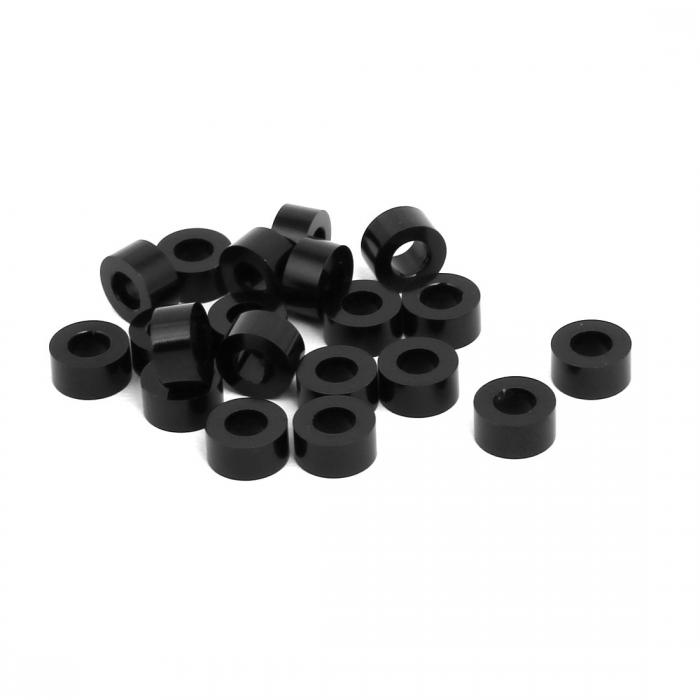 uxcell ワッシャー アルミニウム合金 3.0mm 厚さ M3 ブラック 20枚入り