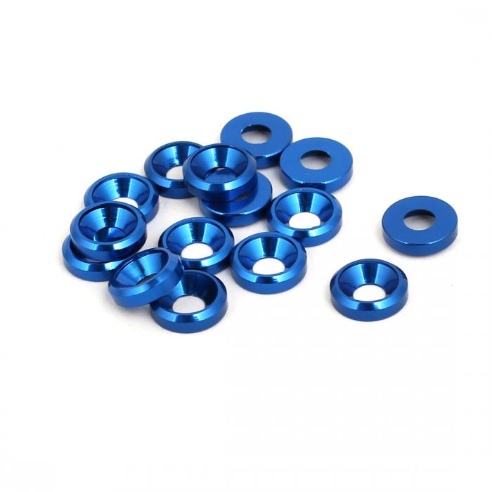 uxcell フェンダーワッシャー ロイヤルブルー アルミニウム合金 M3皿ネジ 15個入り