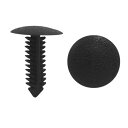 uxcell プラスチック製のリベット ファスナークリップ 19 x 15mm ブラック 6mm穴径 50枚入り
