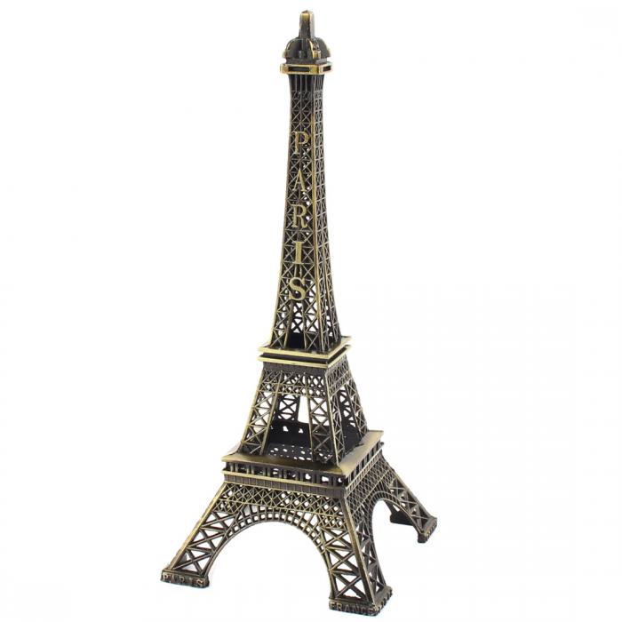 uxcell エッフェル塔 3D 模型 置物 ギフト デコレーション 記念の飾り ブロンズトーン メタル 18cmのサムネイル