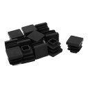 uxcell パイプキャップ チューブ挿入 エンドキャップ 正方形 ブラック プラスチック 15mm x 15mm 12個