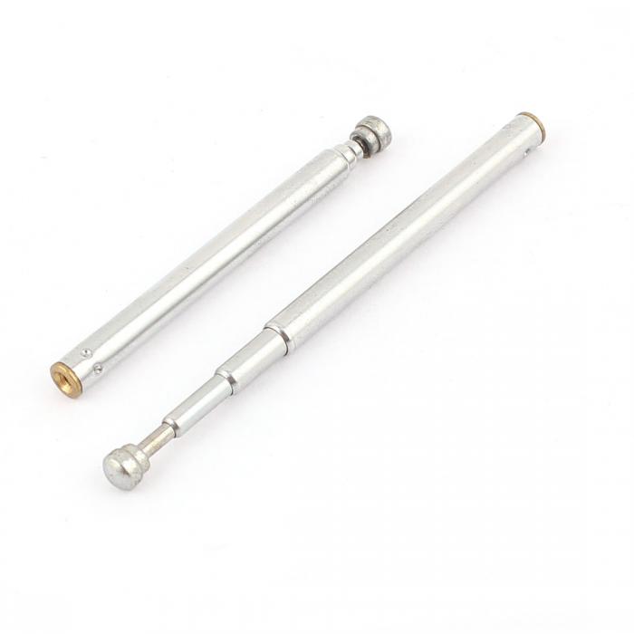 uxcell 伸縮式アンテナ AM FMラジオトイ 4セクション メタル 長さ136mm 2本入り