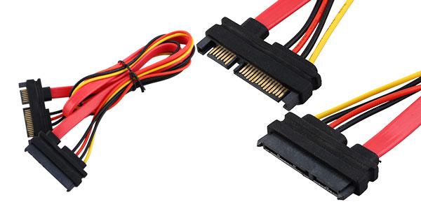 uxcell SATA データ電源ケーブルコード 15+7ピンオス−メス M/F 49.5cm