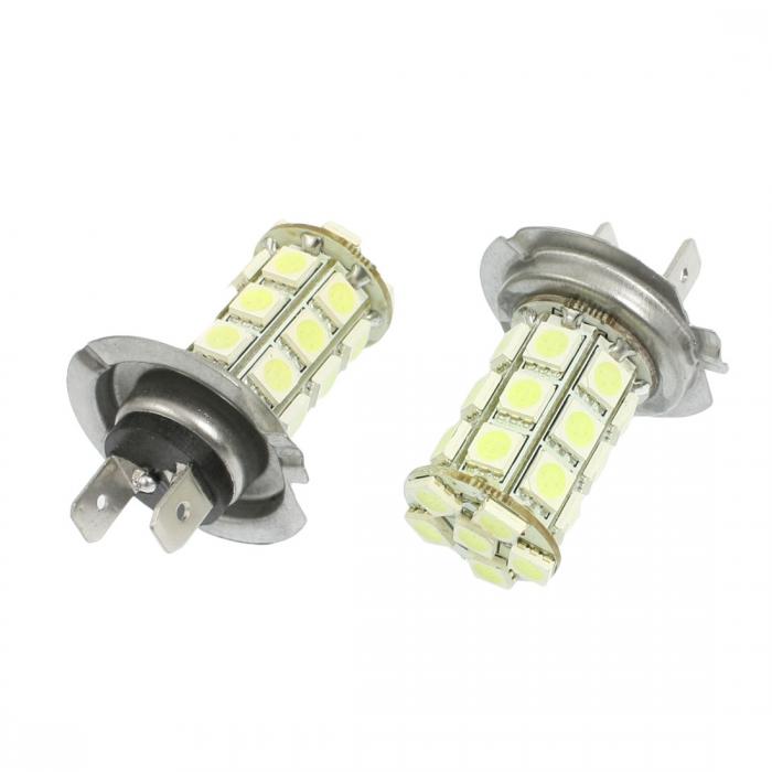 uxcell カーLEDライト ヘッドライト フォグライト ランプ ホワイト H7 DC 12V 5050 SMD 27 LED電球 2個入り