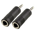 uxcell オーディオ プラグ スピーカー ケーブル コネクタ アダプター 6.5mm - 3.5mm(2)