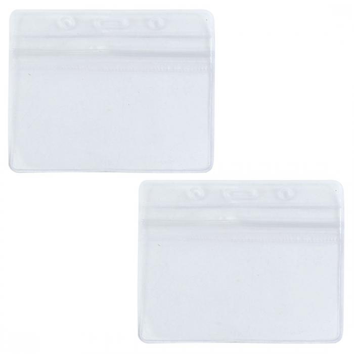 uxcell 名札 バッジIDカードホルダー 16g PVC 水平 9.8 X8.3cm（長さ*幅） 8×6cm（長さ*幅）