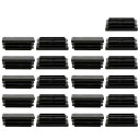 uxcell チューブインサート 15 x 40mm プラスチック 長方形 リブ エンド カバー キャップ 家具 グライド チェア フィート フロア プロテクター 21個入り