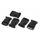 uxcell サイドリリースバックル 荷物ストラップ ブラック プラスチック 6 x 4 x 1.5cm 5個入り