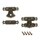uxcell ハスプラッチ クラスプ 留め金 長方形 木製ケース対応 37x27mm 2セット入