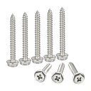 uxcell プラス六角ワッシャーセルフタッピングねじ 304ステンレス鋼 六角フランジ板金ねじ M4x35 mm 50個(4)