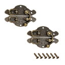 uxcell ハスプラッチ クラスプ 留め金 長方形 木製ケース対応 59x39mm 2セット入
