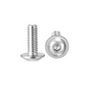 uxcell フランジ付きボタン頭ねじ ソケットキャップネジ ファスナーボルト 六角穴付きネジ M3*8mm 304ステンレス鋼 50個入り