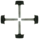 uxcell レベリングフット M6 x 24 x 18mm 家具 グライド テーブル 脚用 フロアプロテクター 4個入り