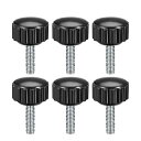 uxcell クランプノブ ローレットノブ 旋盤フィッティング スクリューオンタイプ M4 x 15mm 6個入り