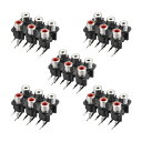 uxcell AV同心ソケット ステンレス鋼製 シルバートーン 6 RCAメスジャック 9-ピンコネクターソケット 5個入り