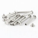 uxcell ネジポスト ベルトバックル バインディングボルト レザーファスナー 適用穴径5 mm メスM5x35 mm シルバートーン 10セット