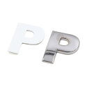 uxcell カーステッカー 銀色調 金属製 P 文字の形状 アルファベット ステッカー エンブレム バッジ デカール 自動車用